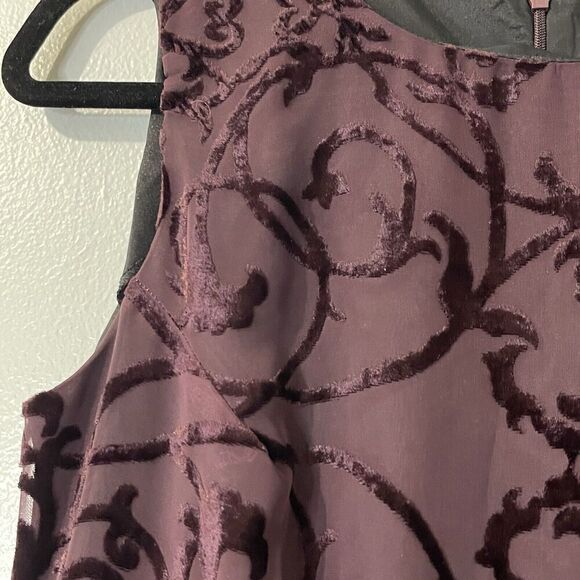 Vintage RAMPAGE Y2K Velvet Sleeveless Maxi Dress Size 5 Small Burgundy NWT 90s - Picture 3 of 10